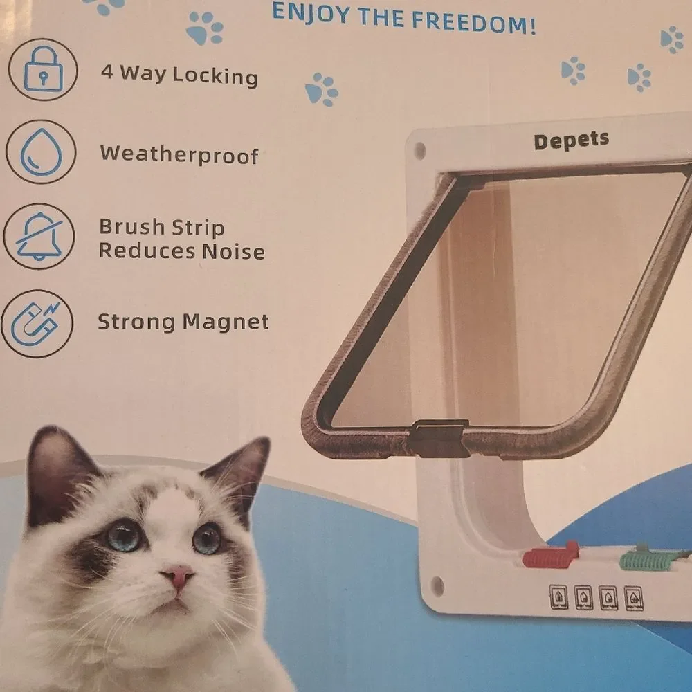 Depets Magnetic Cat Flap‎ Door Large White